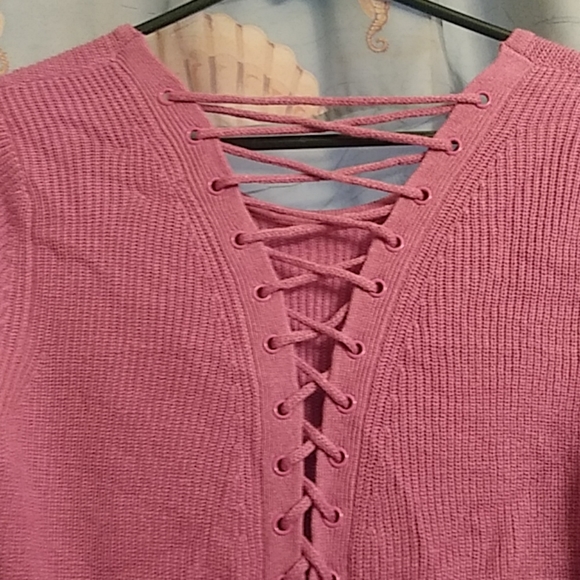 3 for $15 lace up sweater - Picture 2 of 5